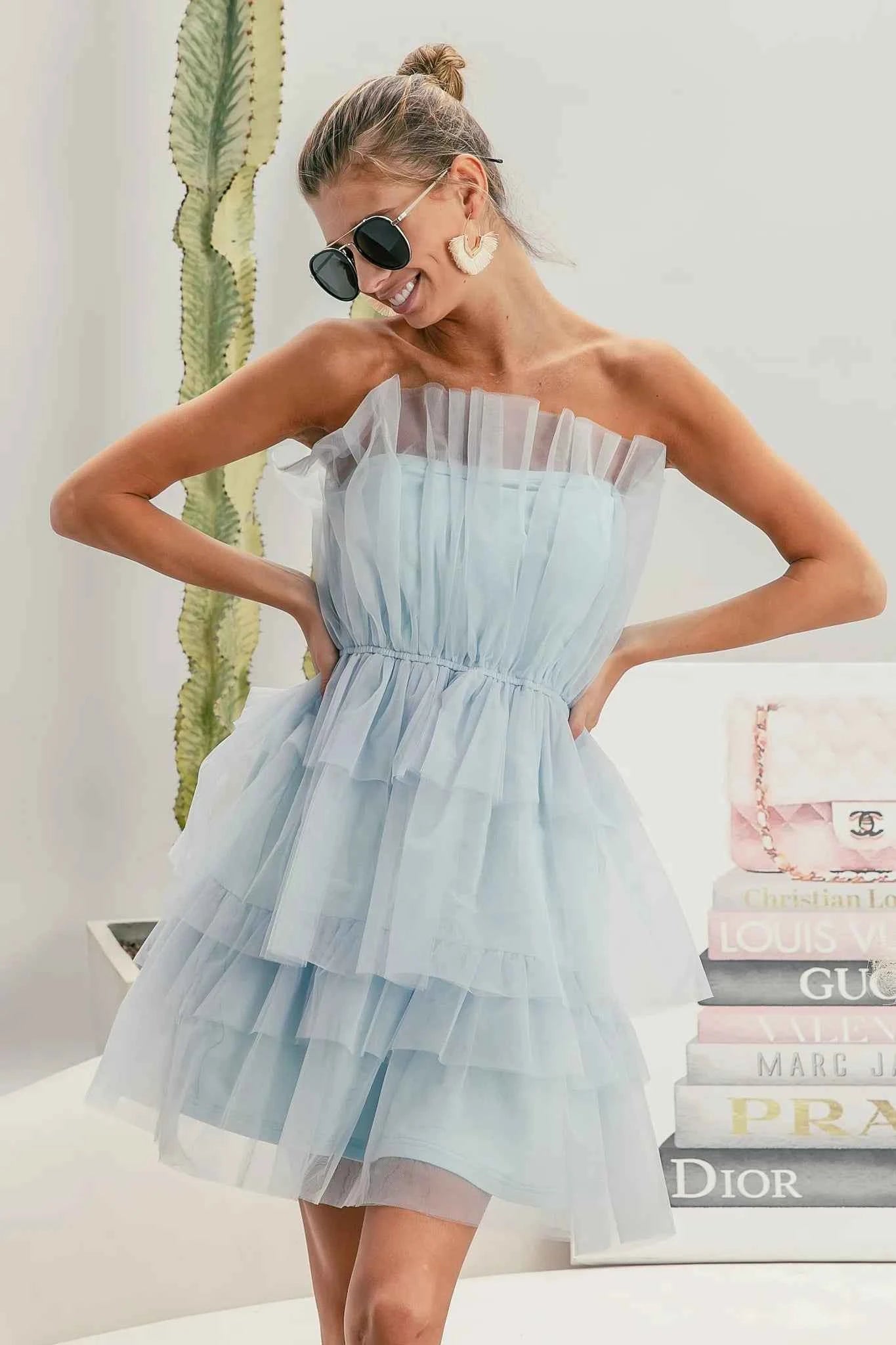 BiBi Sleeveless Layered Organza Dress BiBi Sleeveless Layered Organza Dress