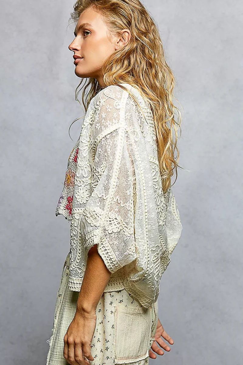 POL Open Front Crochet Cardigan with Floral Embroidery 01e37e09-68b1-4770-97f8-8d1519efd792-Max-Origin