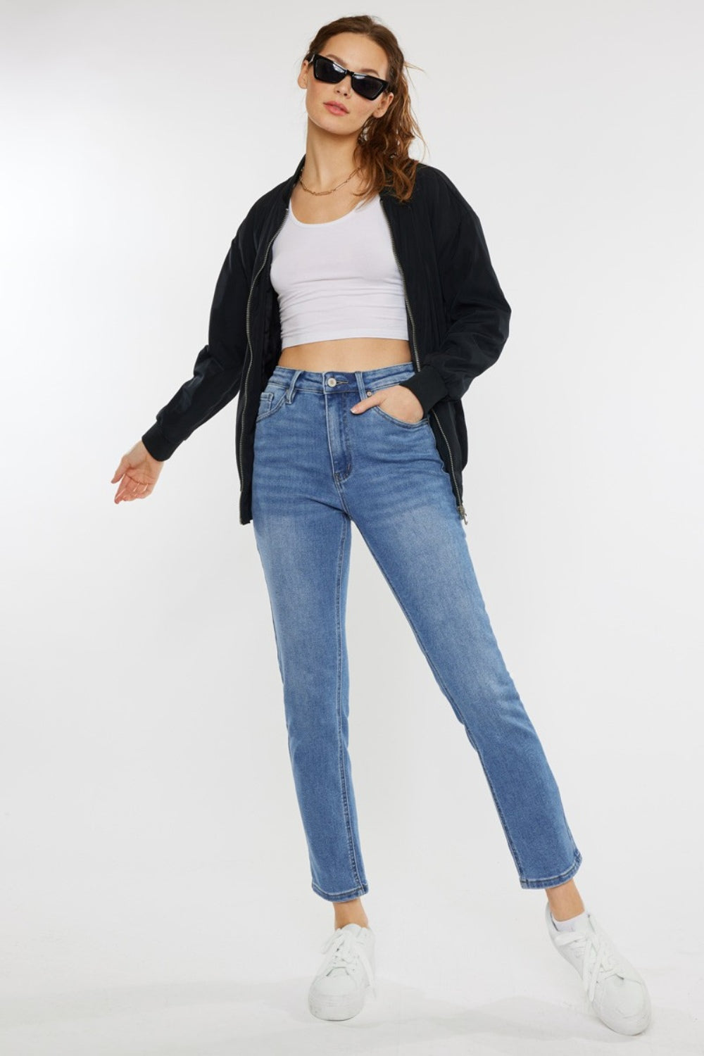 Kancan Full Size Cat's Whiskers High Waist Jeans Kancan Full Size Cat's Whiskers High Waist Jeans - TopFashionHQ