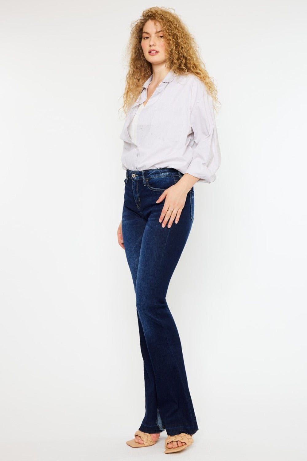 Kancan Mid Rise Slim Flare Jeans Kancan Mid Rise Slim Flare Jeans - TopFashionHQ