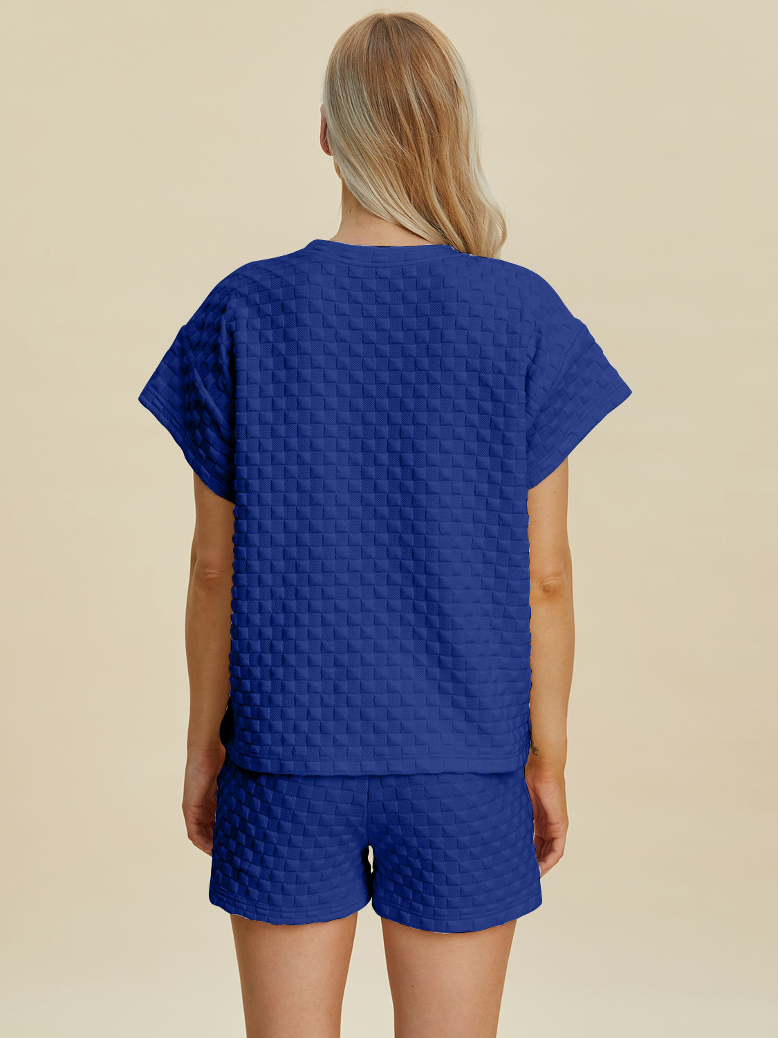Double Take Full Size Texture T-Shirt and Shorts Set Double Take Full Size Texture T-Shirt and Shorts Set