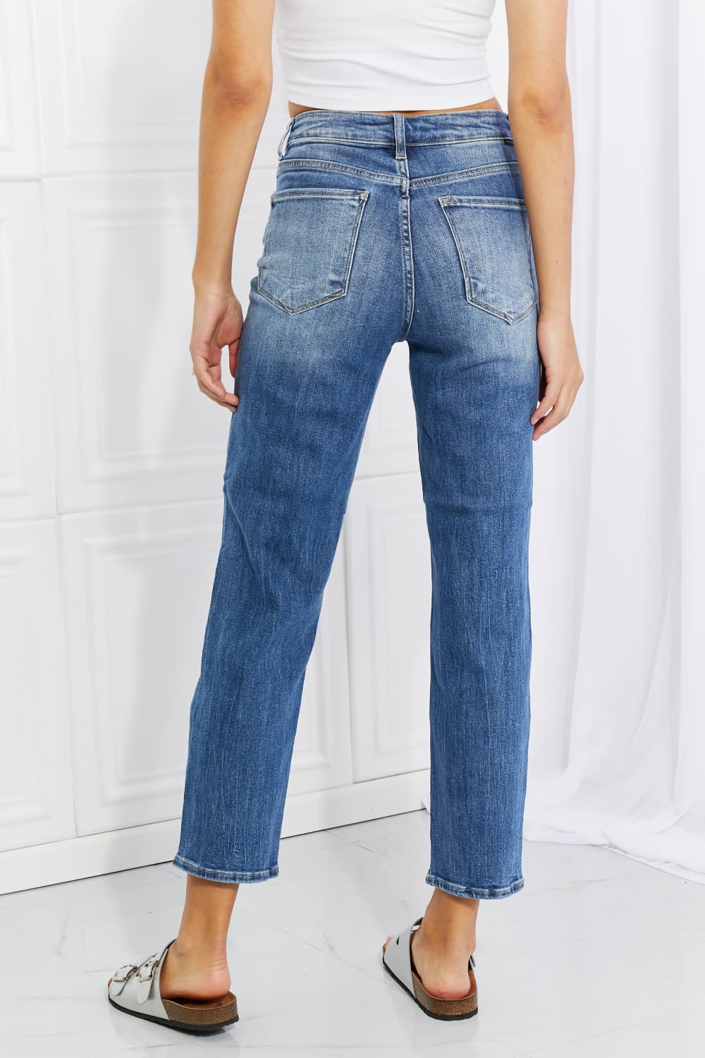 RISEN Full Size Emily High Rise Relaxed Jeans RISEN Full Size Emily High Rise Relaxed Jeans - TopFashionHQ