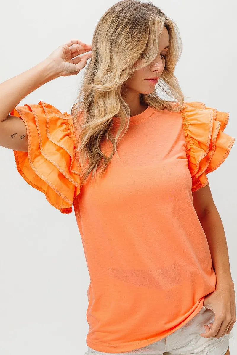 BiBi Knit Top Woven Ruffle Tiered Sleeves 02de8a68e12c472cae8c871d6164c92b-Max-Origin