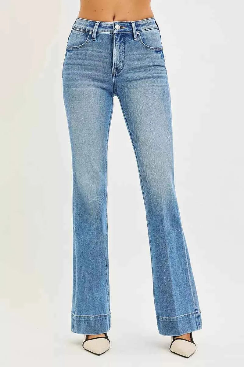 RISEN Tummy Control 4 Way Stretch Mid Rise Flare Jeans RISEN Tummy Control 4 Way Stretch Mid Rise Flare Jeans