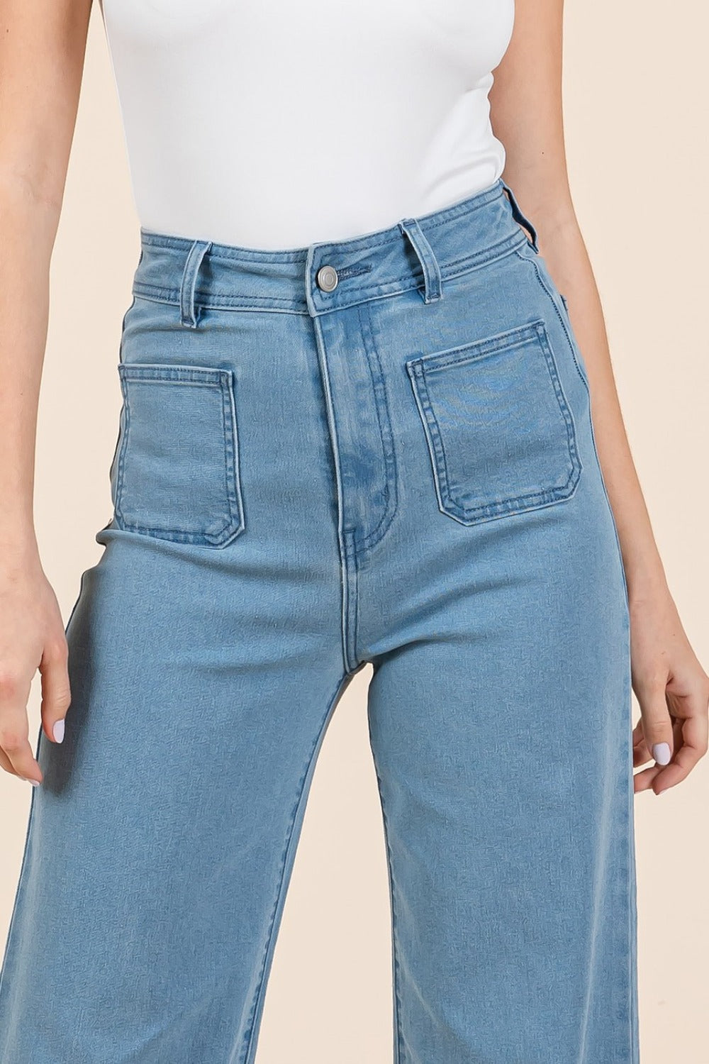 Mittoshop High Waist Wide Leg Jeans Mittoshop High Waist Wide Leg Jeans - TopFashionHQ