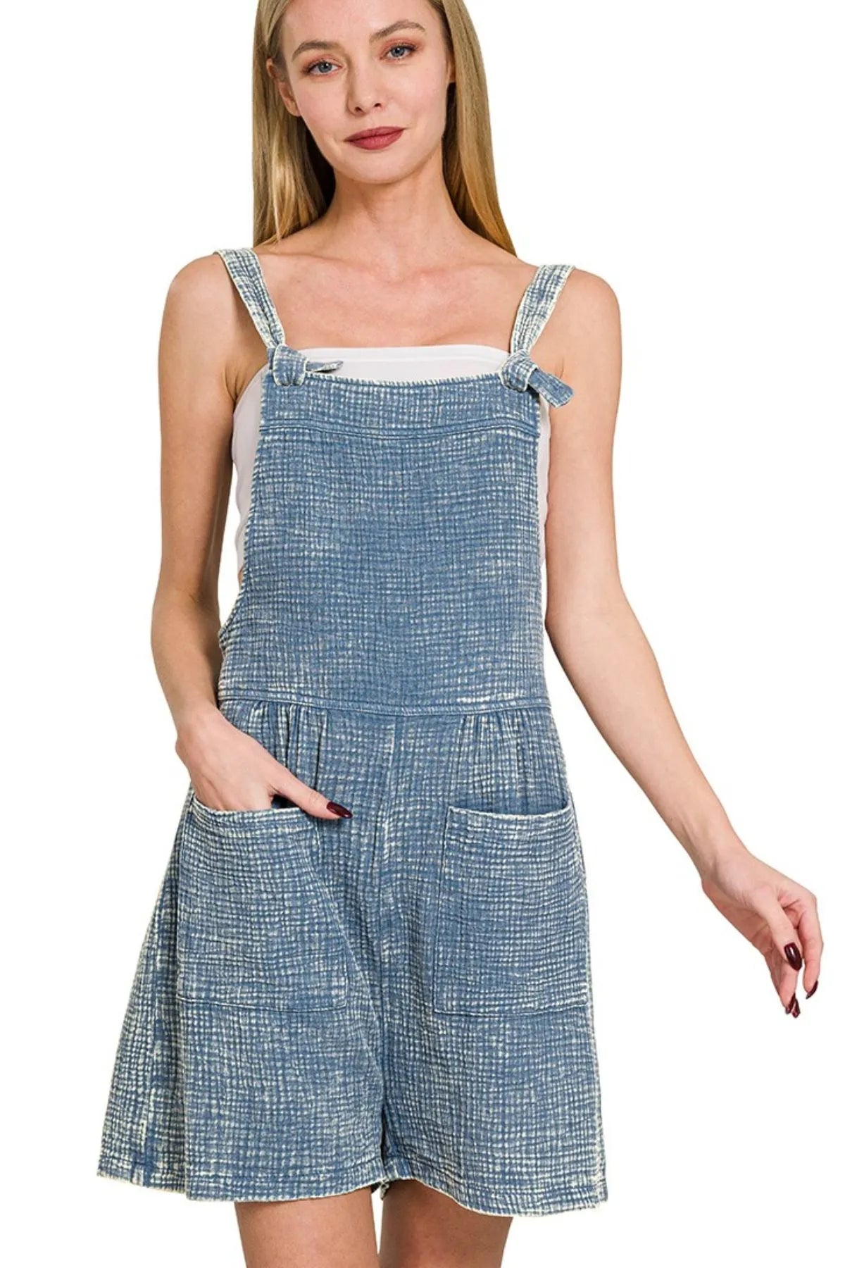 Zenana Woven Double Gauze Acid Washed Romper 03a3d0c1-6d28-4776-a700-219fe72aa284-Max-Origin