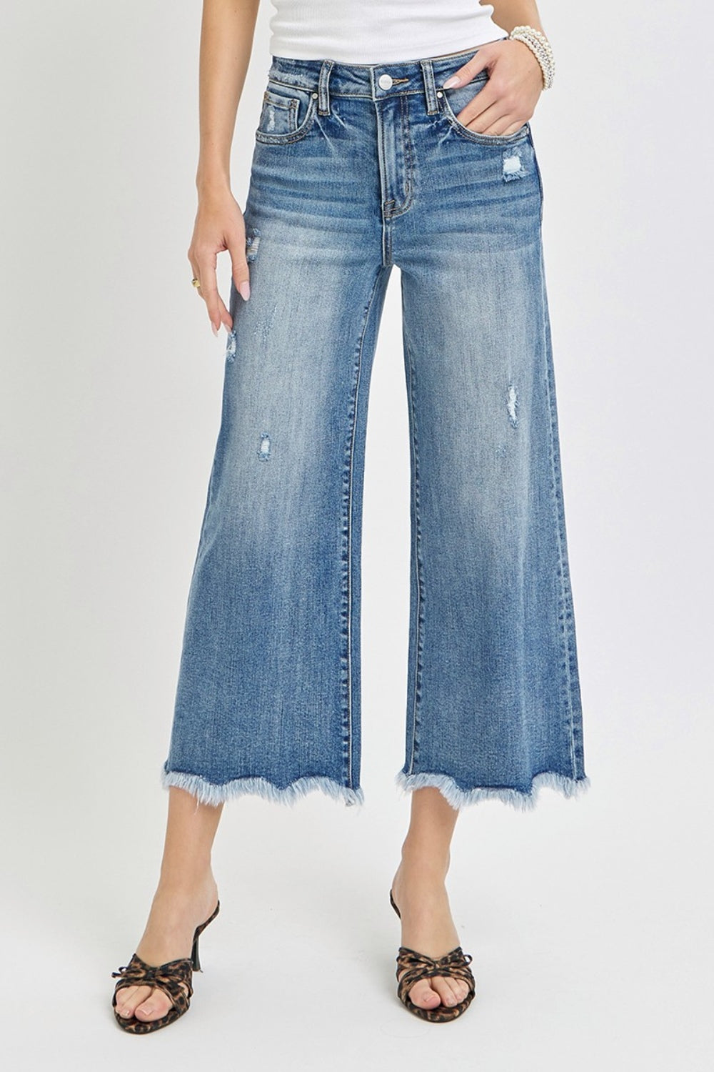 Risen High Rise Cropped Flare Jeans Risen High Rise Cropped Flare Jeans - TopFashionHQ