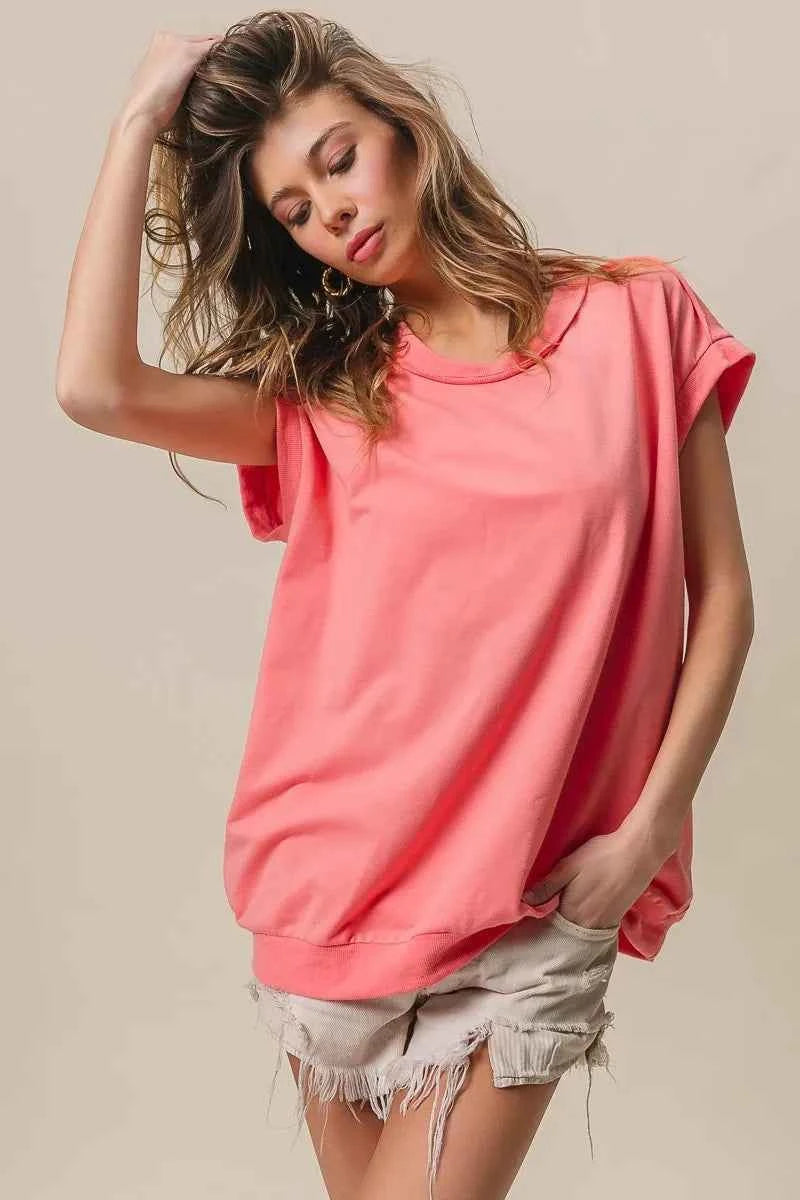 BiBi French Terry Drop Shoulder Basic Top BiBi French Terry Drop Shoulder Basic Top