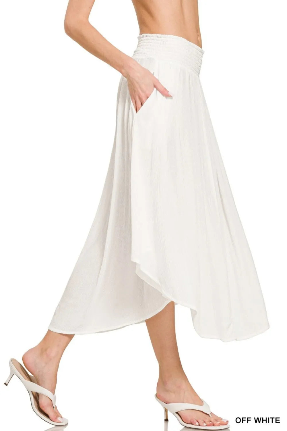 Zenana Woven Crinkle Smocked Waist Maxi Skirt W Pockets 05b3f44b-cce2-4ffb-a888-ef182b35bfbd-Max-Origin