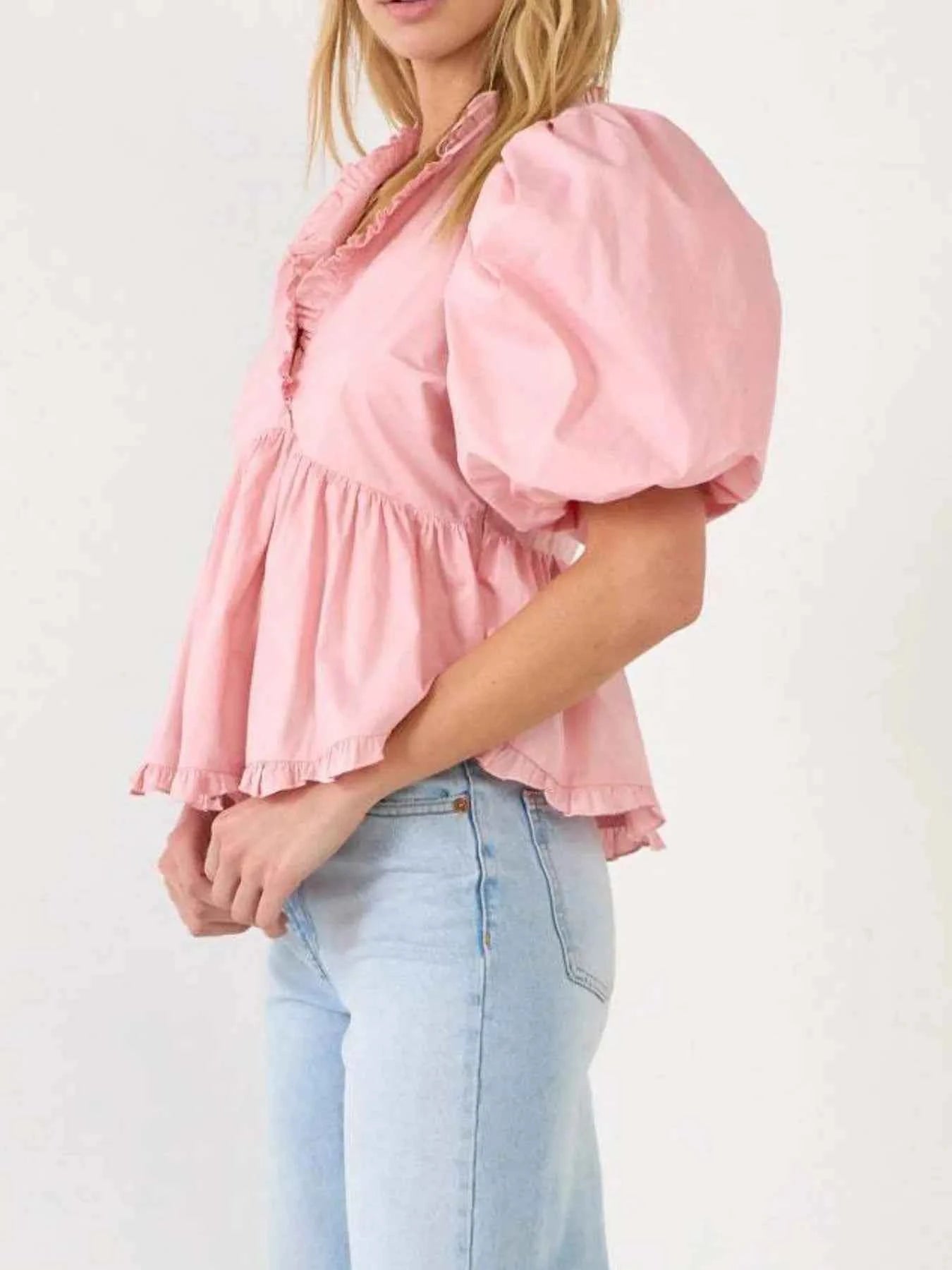 Puff Sleeve Peplum Blouse Puff Sleeve Peplum Blouse