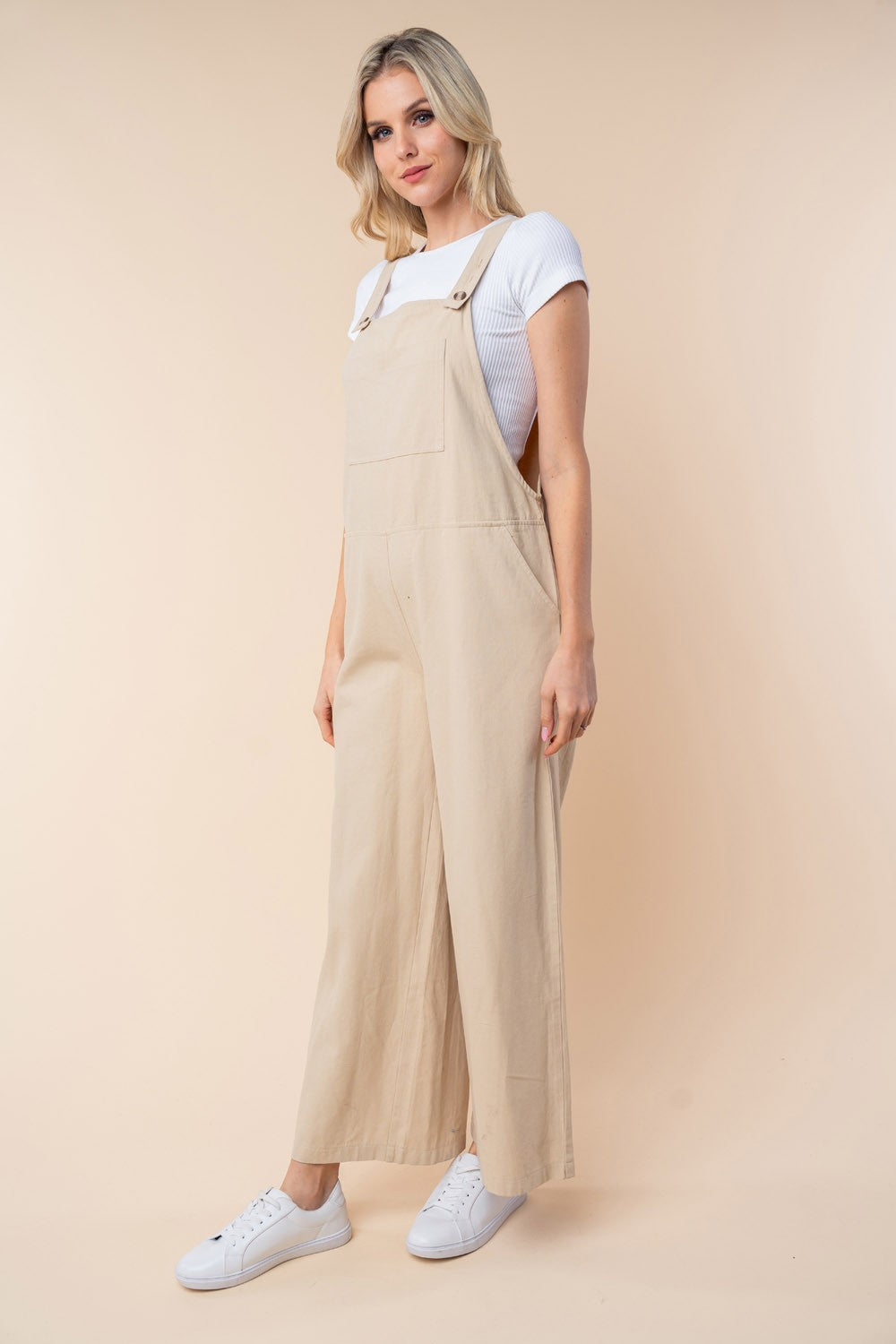 White Birch Sleeveless Wide Leg Jumpsuit White Birch Sleeveless Wide Leg Jumpsuit - TopFashionHQ
