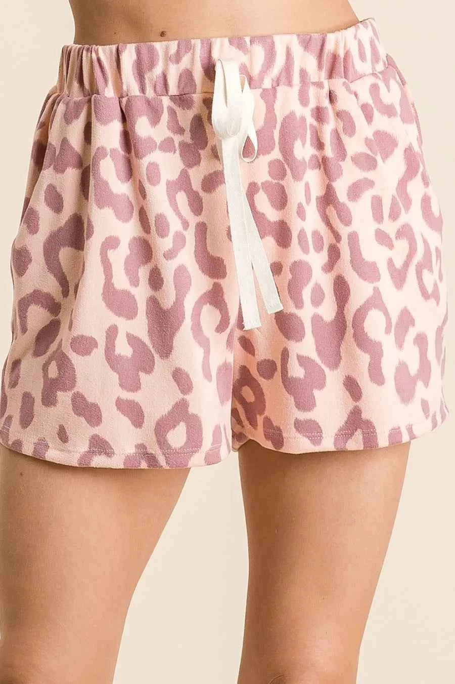 BiBi Leopard Shorts with Twill Tape Drawstring BiBi Leopard Shorts with Twill Tape Drawstring
