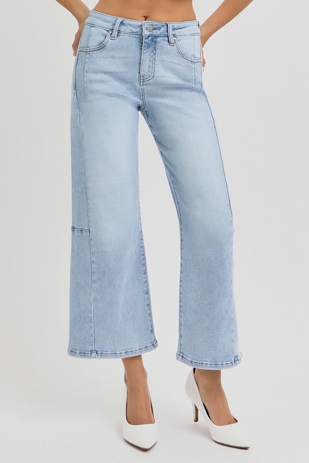 RISEN Full Size High Rise Seamed Detail Wide Leg Crop Jeans RISEN Full Size High Rise Seamed Detail Wide Leg Crop Jeans