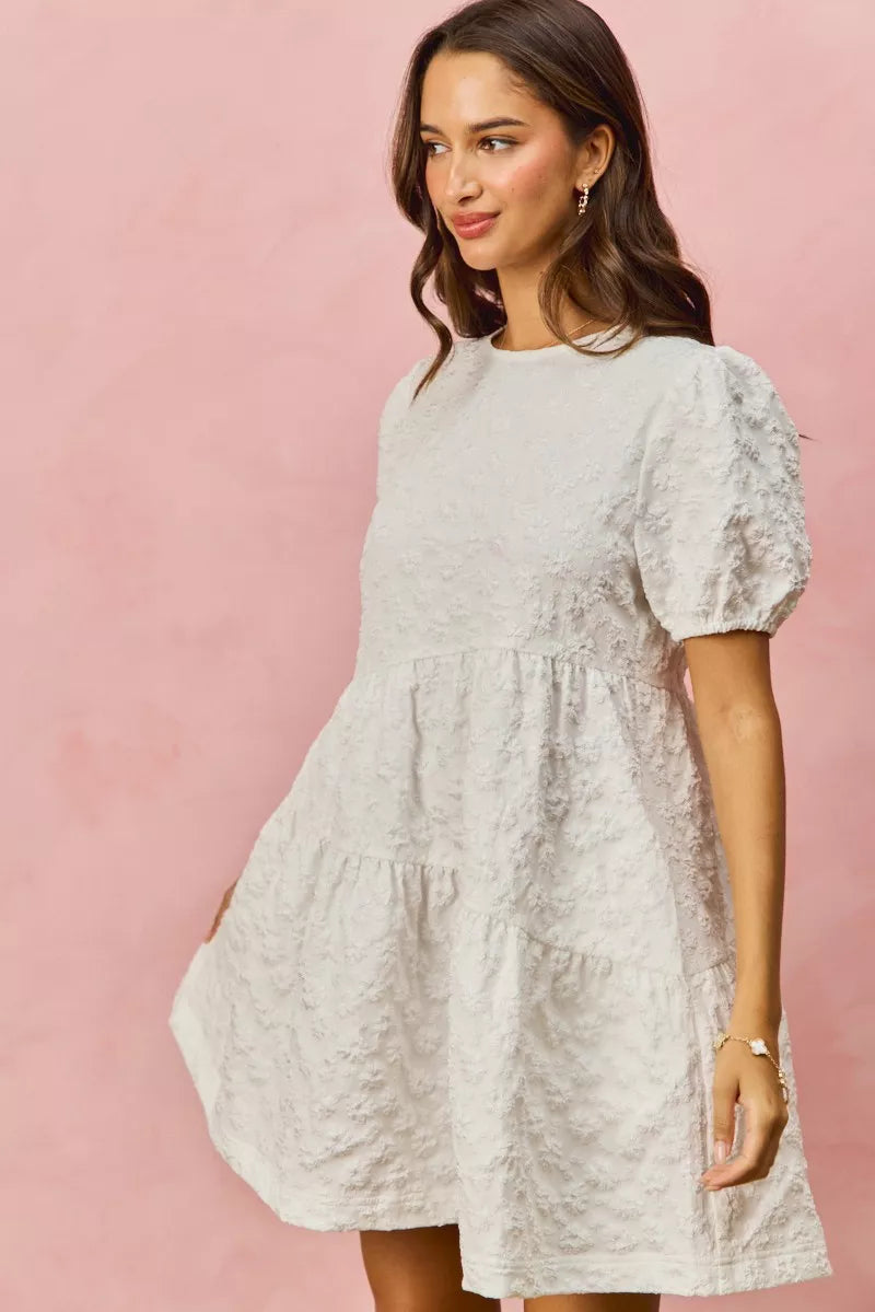 SO ME Floral Jacquard Diagnol Tiered Short Mini Dress 0877d0b0b61c4a3fb2705180d428e345-Max-Origin