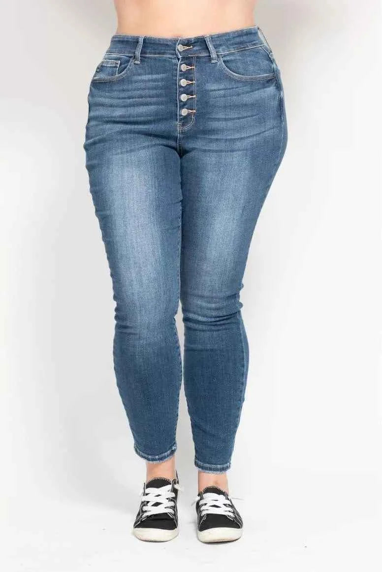 Judy Blue Full Size High Rise Button Fly Skinny Jeans Plus Size Judy Blue Full Size High Rise Button Fly Skinny Jeans Plus Size