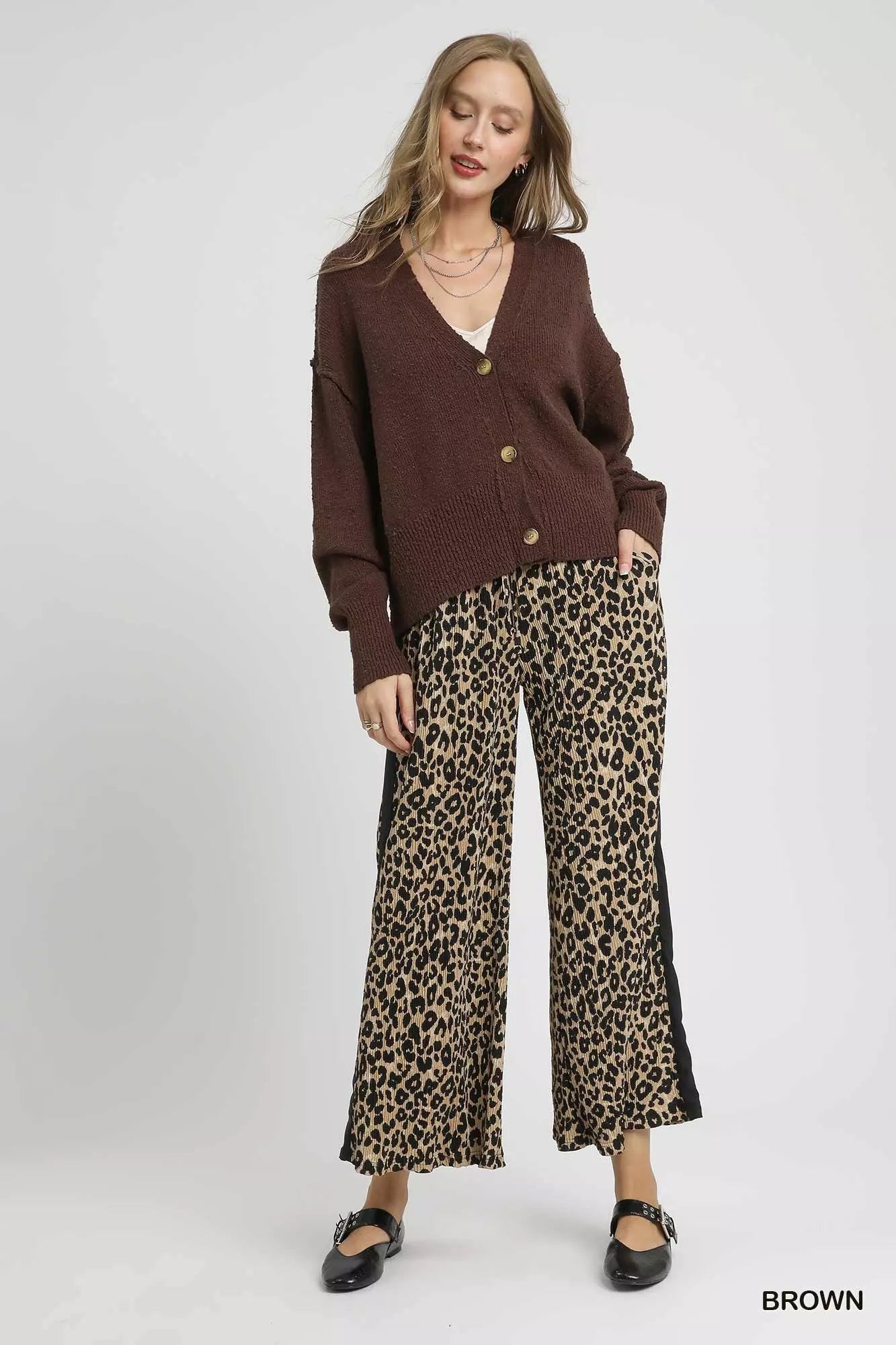 Umgee Button-Front V-Neck Knit Cardigan 09fa89e7-7006-4413-8e79-2bb445030624-Max-Origin