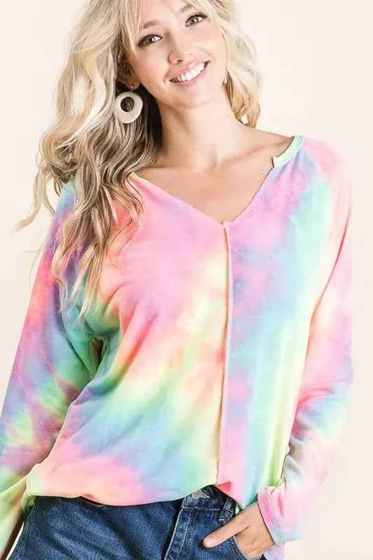 BiBi Long Sleeve Tie-Dye Terry T-Shirt BiBi Long Sleeve Tie-Dye Terry T-Shirt