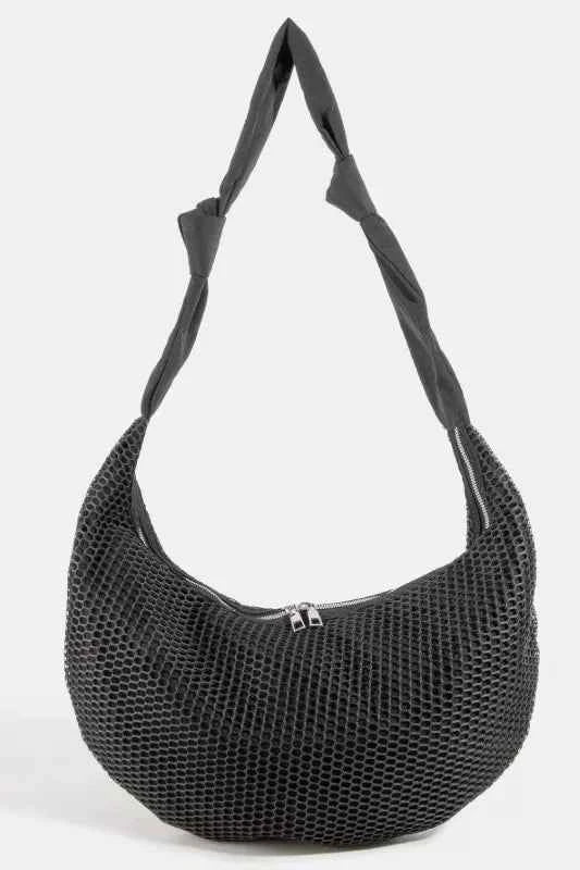 Fame Textured Mesh Knot Shoulder Bag Fame Textured Mesh Knot Shoulder Bag