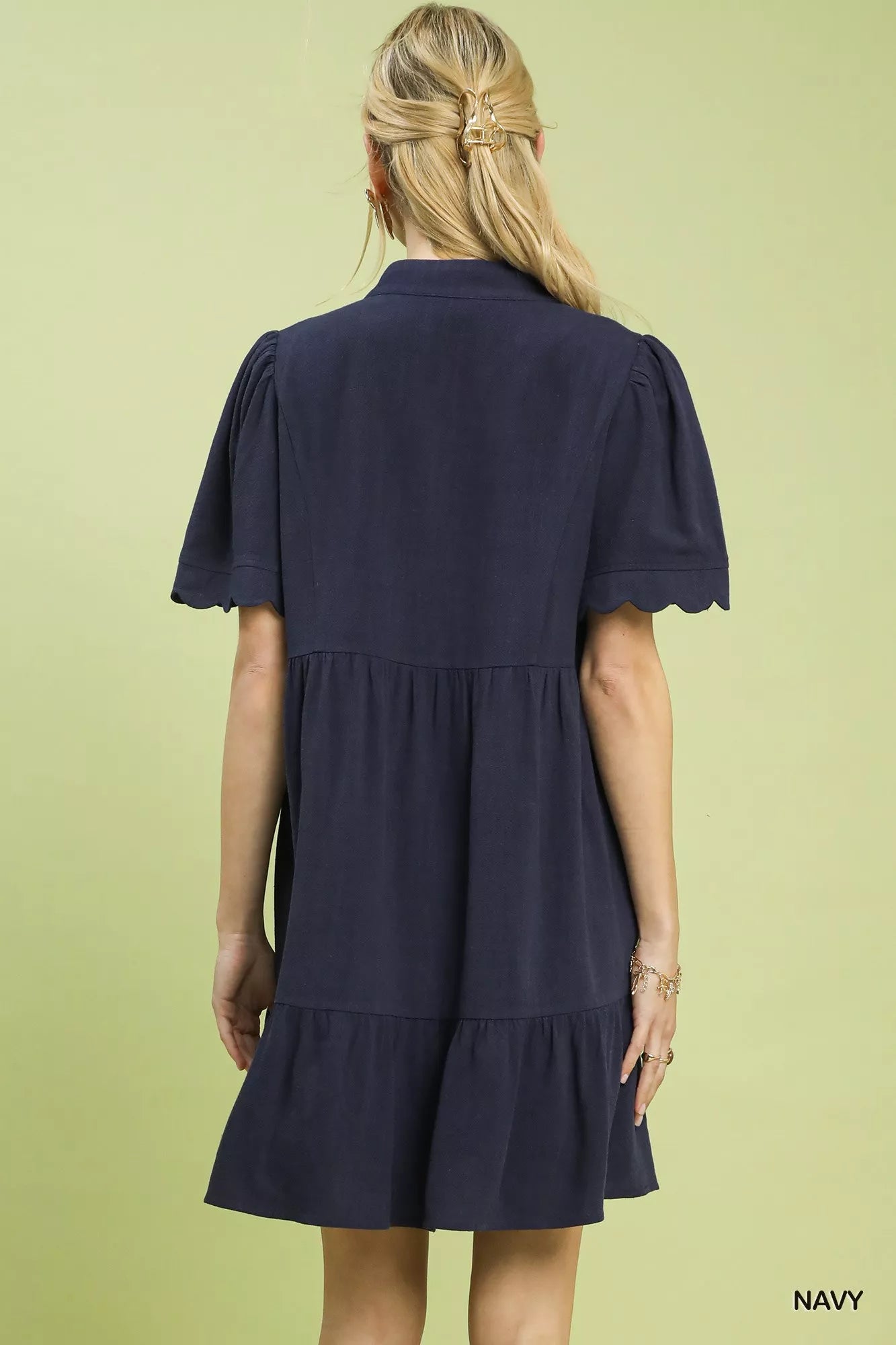 Umgee Linen Tiered Babydoll Dress with Scalloped Sleeves 0b0126ba-cbad-4f4f-b4e3-8851efd6fe24-Max-Origin