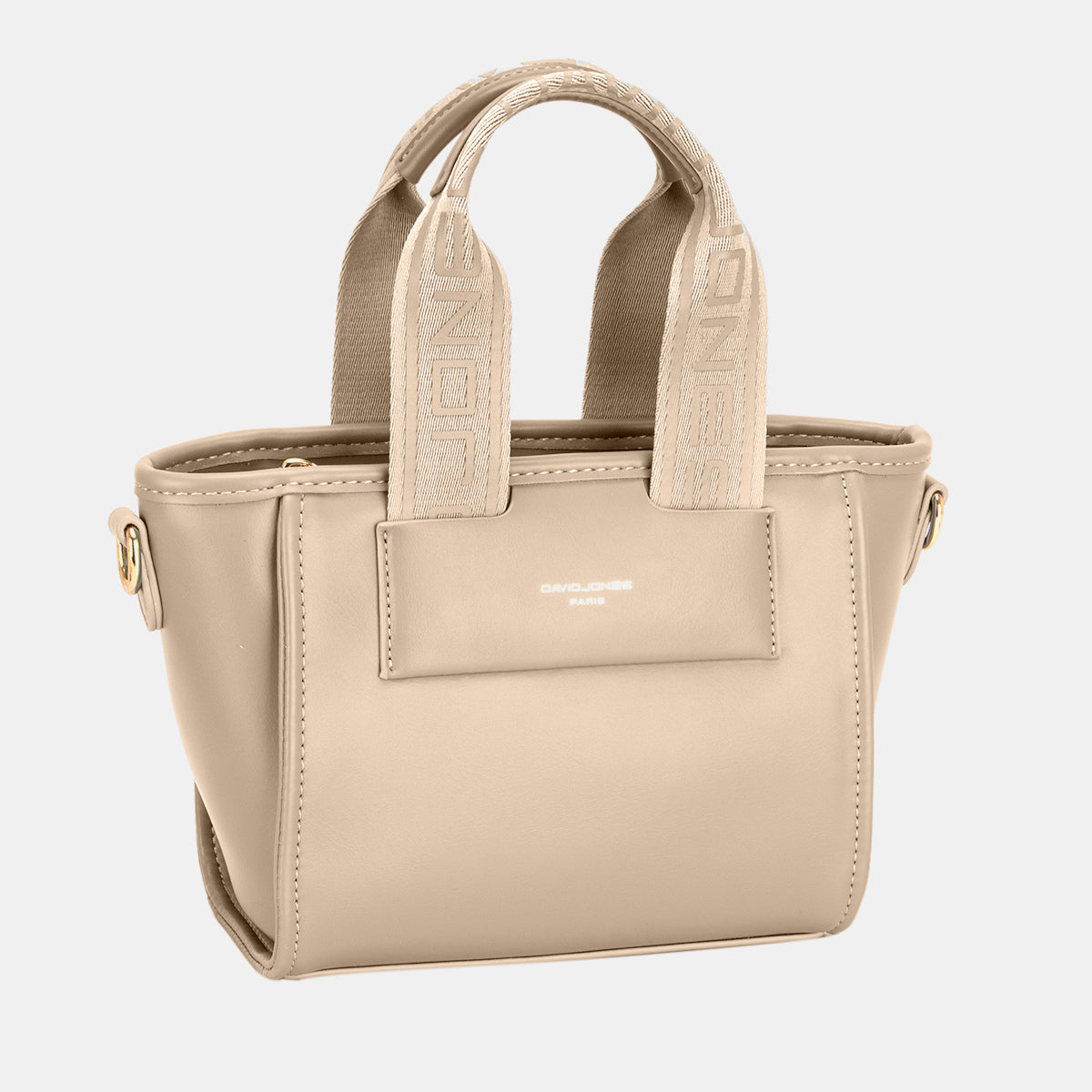 David Jones Small Handbag with Embossed Pattern Handles David Jones Small Handbag with Embossed Pattern Handles - TopFashionHQ