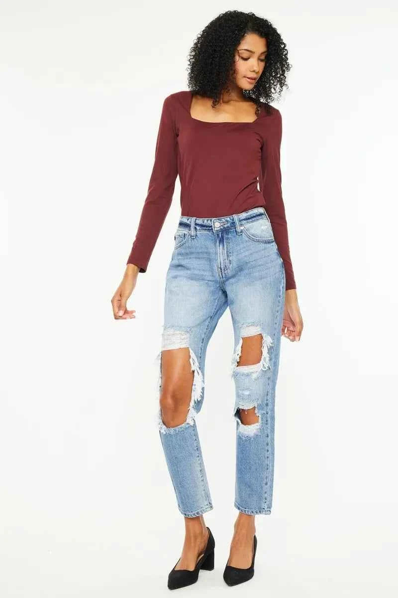 Kancan High Rise Distressed Boyfriend Jeans Kancan High Rise Distressed Boyfriend Jeans