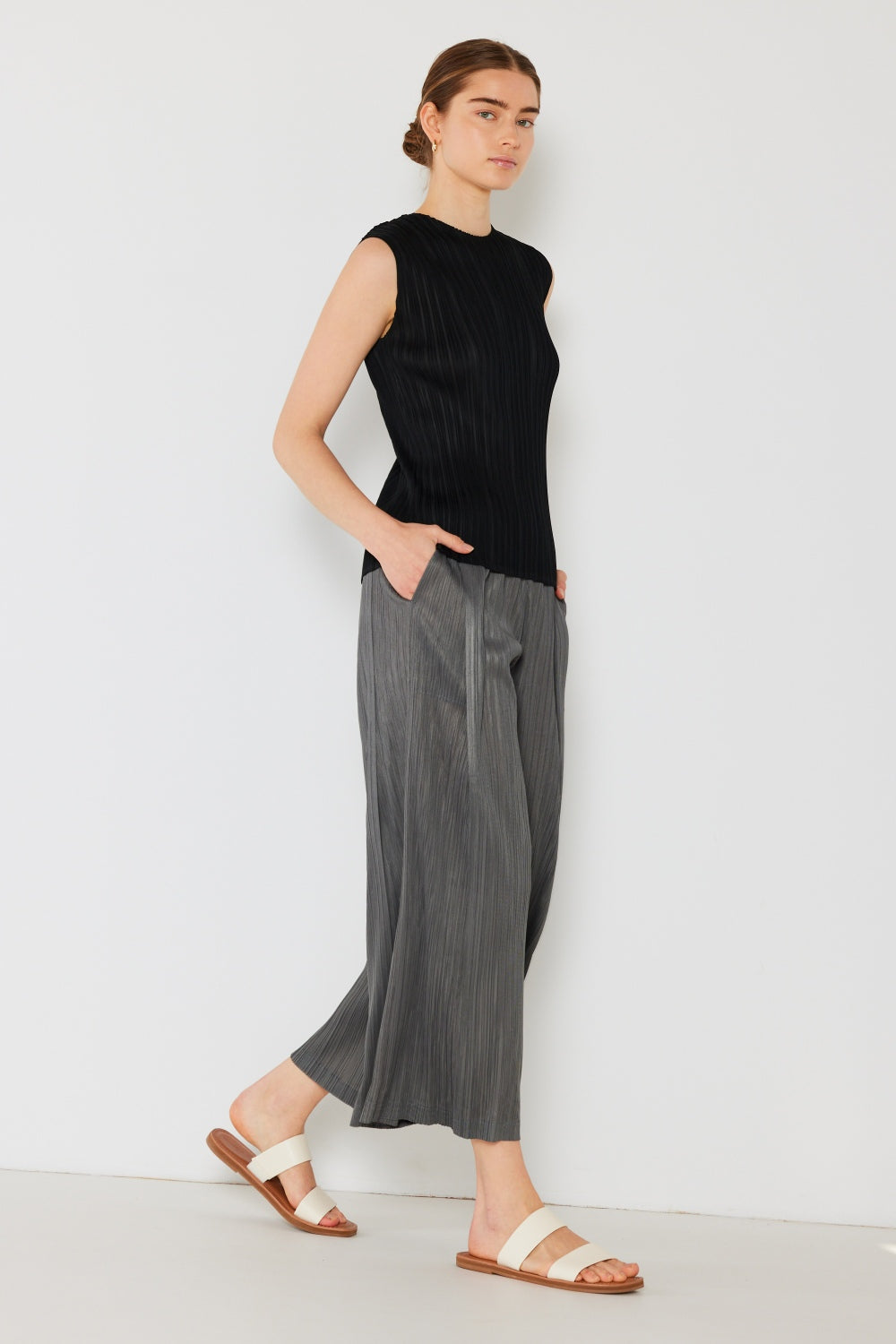 Marina West Swim Pleated Wide-Leg Pants with Side Pleat Detail Marina West Swim Pleated Wide-Leg Pants with Side Pleat Detail - TopFashionHQ