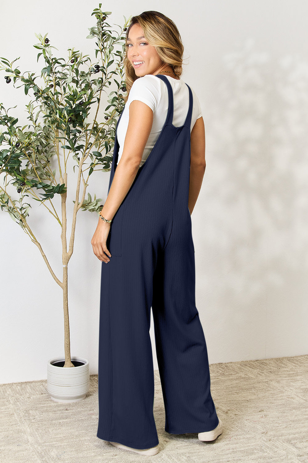 Double Take Full Size Wide Strap Overall with Pockets Double Take Full Size Wide Strap Overall with Pockets - TopFashionHQ