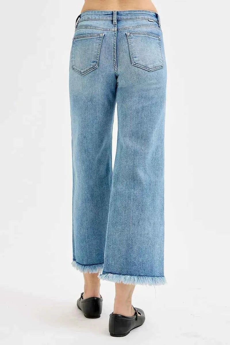 RISEN Full Size Mid Rise Crop Wide Leg Jeans Plus Size RISEN Full Size Mid Rise Crop Wide Leg Jeans Plus Size