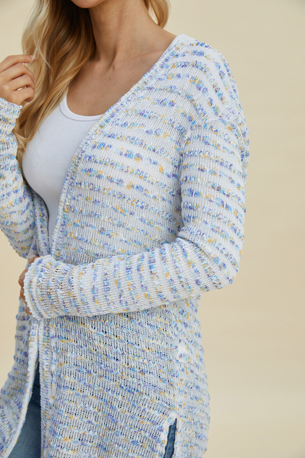 Double Take Full Size Open Front Longline Cardigan Double Take Full Size Open Front Longline Cardigan