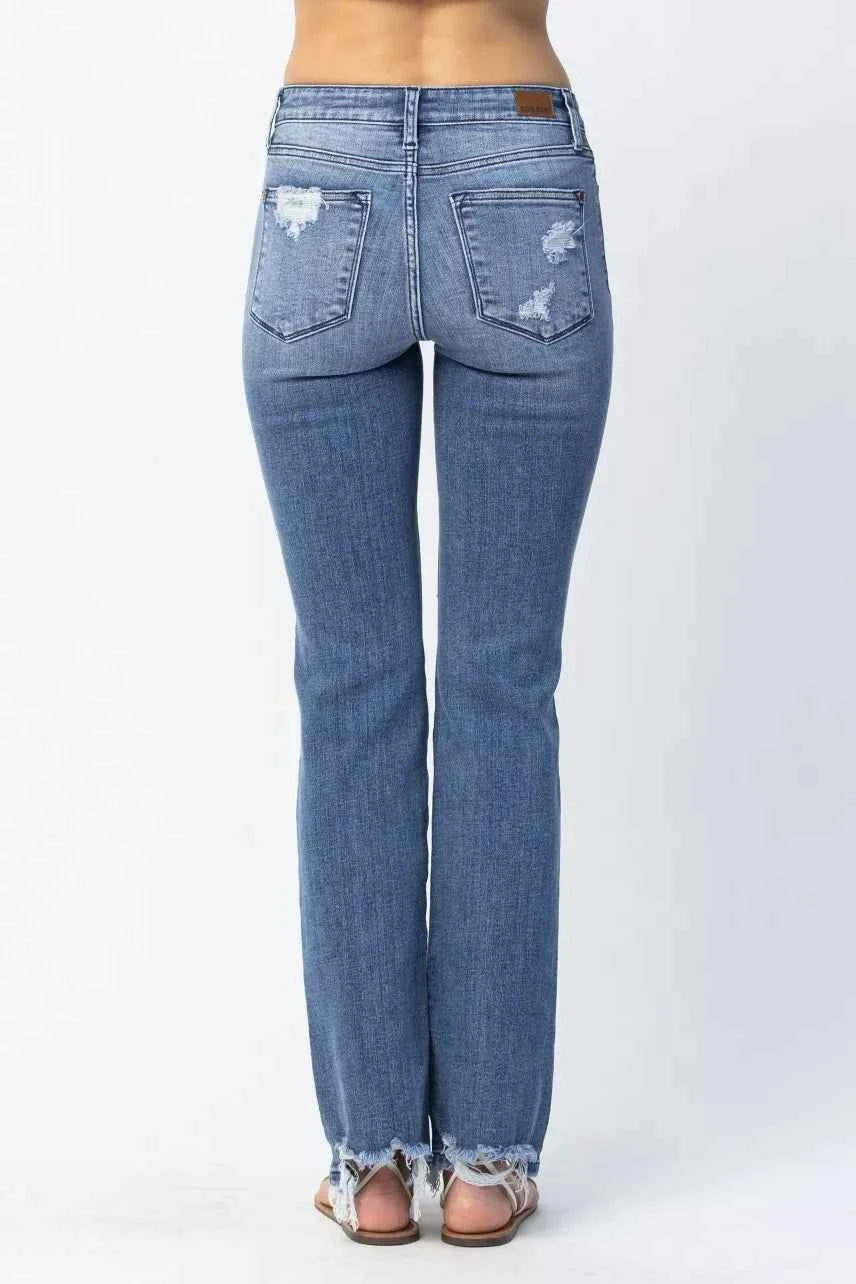 Judy Blue Full Size Mid Rise Destroy Straight Jeans Plus Size Judy Blue Full Size Mid Rise Destroy Straight Jeans Plus Size