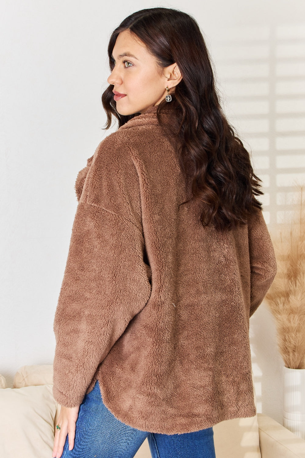 Culture Code Double Breasted Fuzzy Coat Culture Code Double Breasted Fuzzy Coat - TopFashionHQ