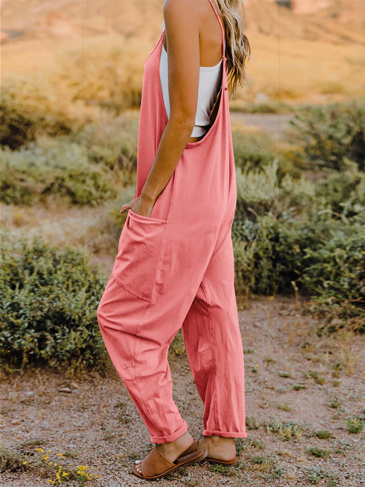 Double Take Full Size Sleeveless V-Neck Pocketed Jumpsuit Double Take Full Size Sleeveless V-Neck Pocketed Jumpsuit - TopFashionHQ