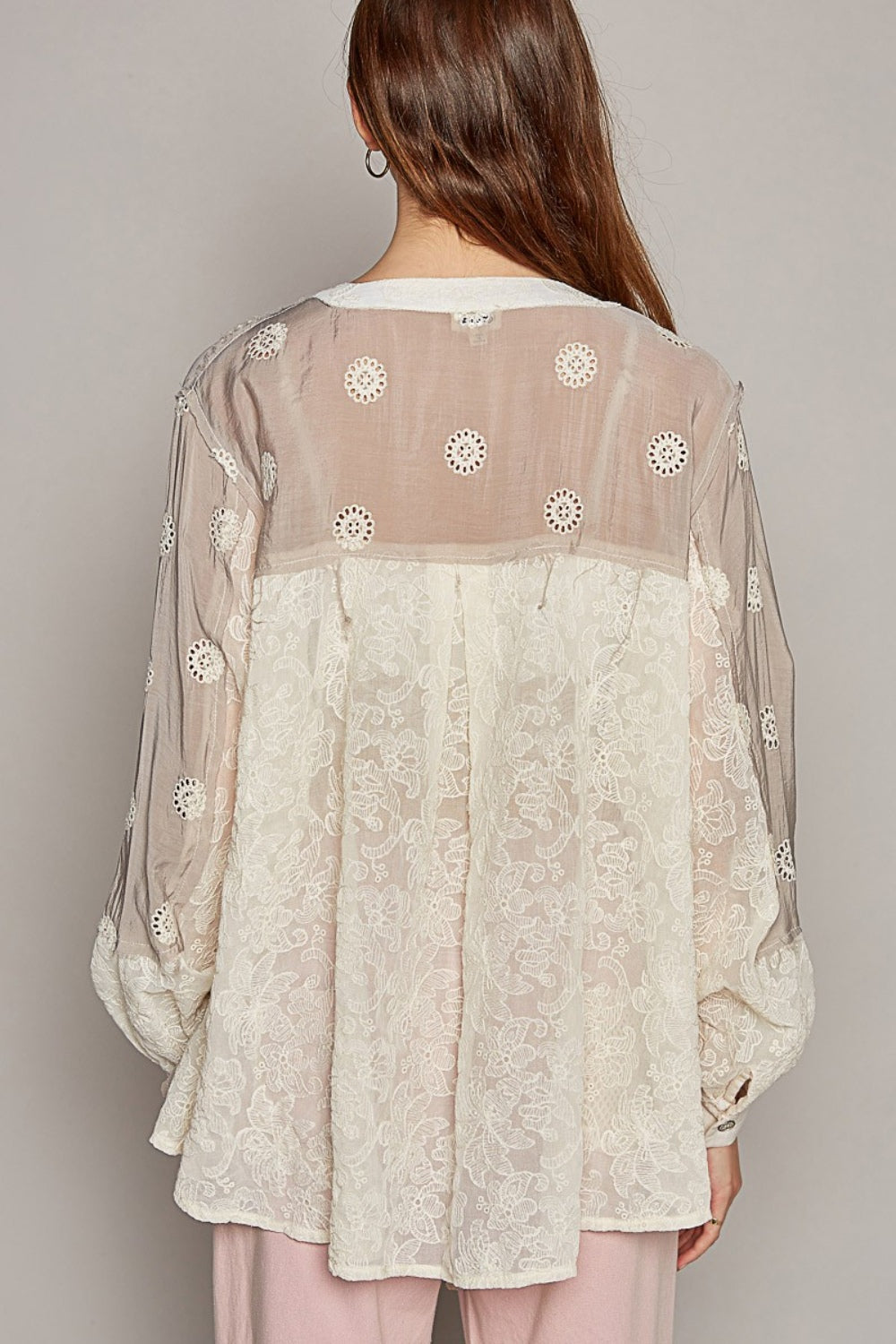 POL Eyelet Button Up Shirt POL Eyelet Button Up Shirt - TopFashionHQ