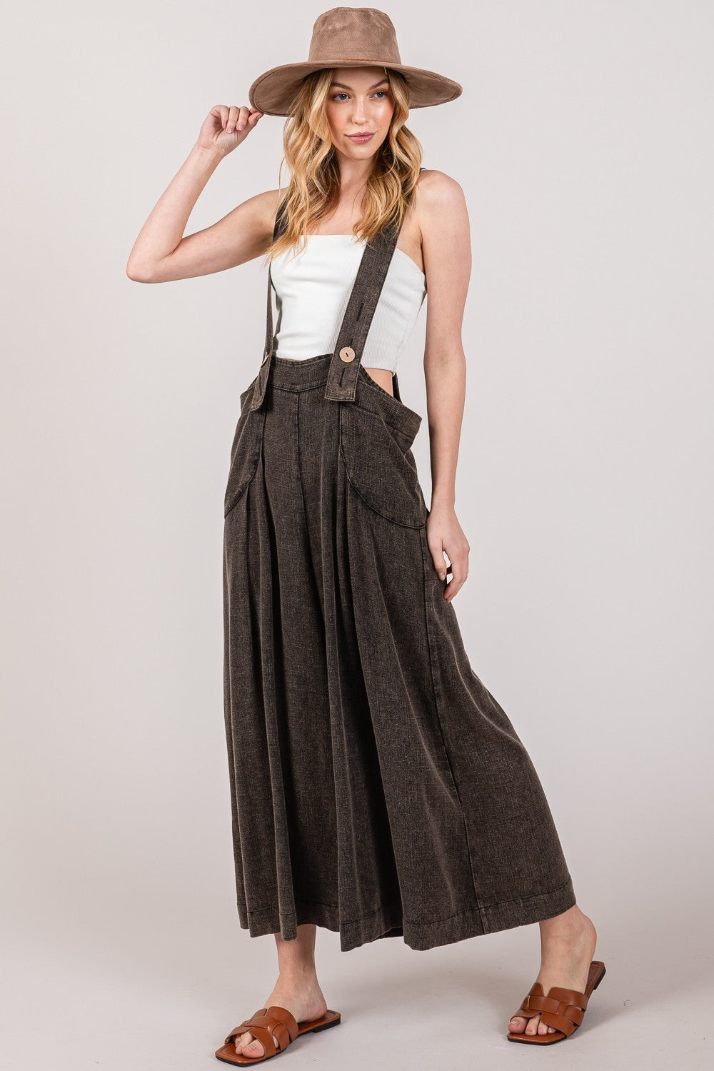 SAGE + FIG Full Size Wide Strap Wide Leg Overalls SAGE + FIG Full Size Wide Strap Wide Leg Overalls - TopFashionHQ