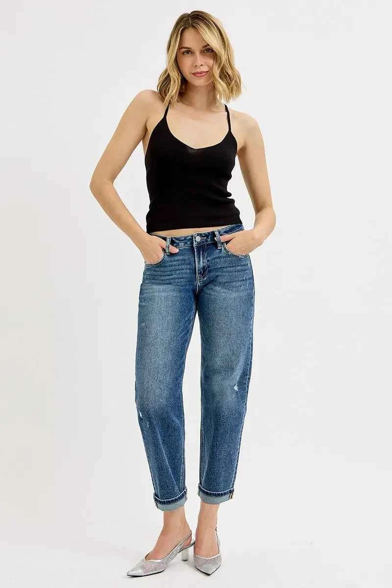 RISEN Full Size Low Rise Crop Boyfriend Jeans Plus Size RISEN Full Size Low Rise Crop Boyfriend Jeans Plus Size