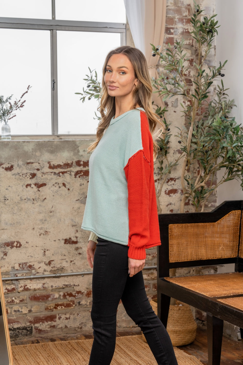 Sew In Love Full Size Color Block Drop Shoulder Sweater Sew In Love Full Size Color Block Drop Shoulder Sweater - TopFashionHQ