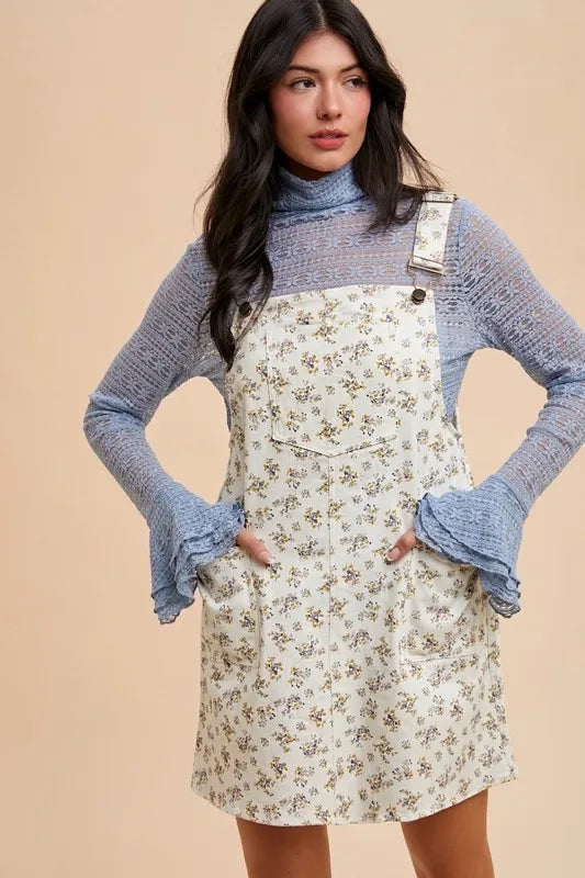Annie Wear Stretch Ditsy Print Denim Overall Mini Dress 0f33abf349db4bc4a7681087e30b29ec-Max-Origin