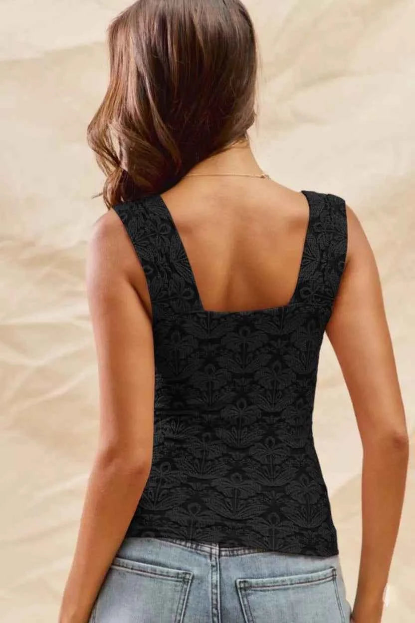 SO ME Floral Jacquard Seamless Tank Top SO ME Floral Jacquard Seamless Tank Top