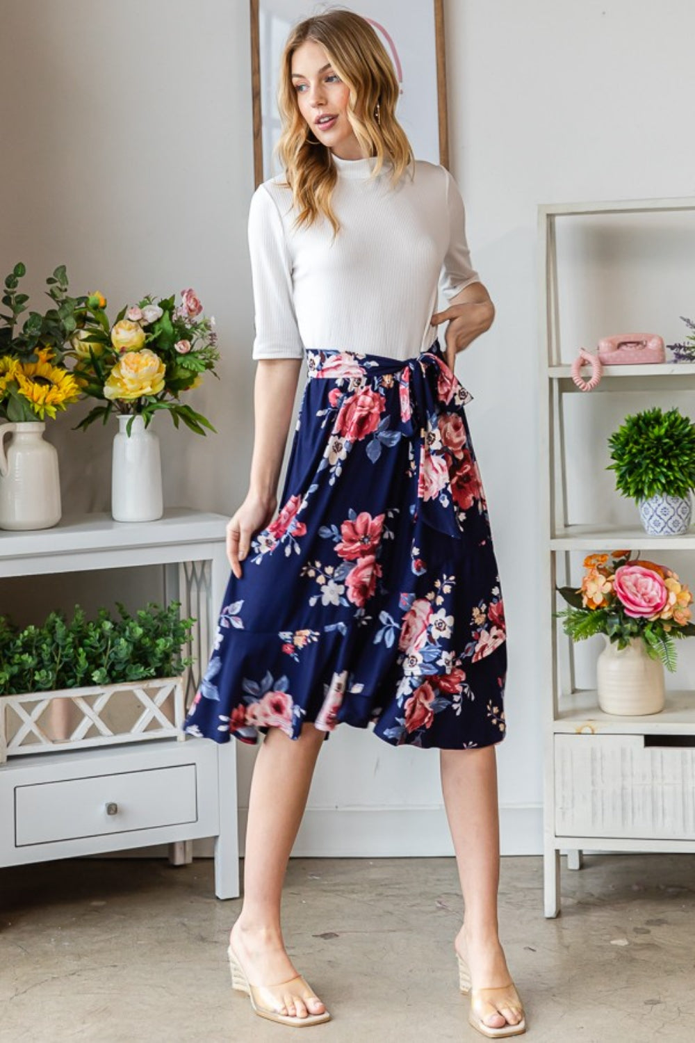 Reborn J Floral Wrap Ruffled Skirt Reborn J Floral Wrap Ruffled Skirt