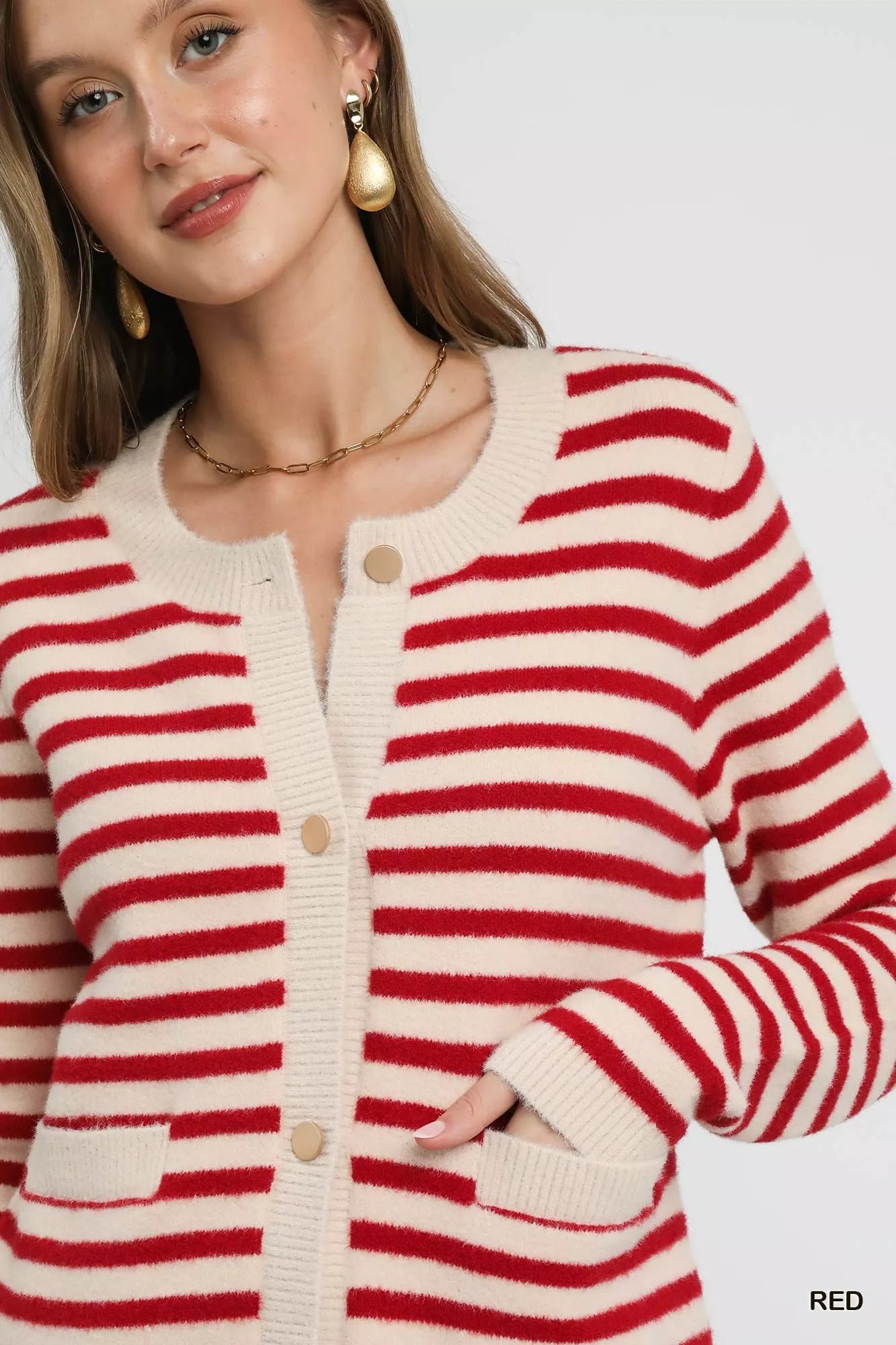 Umgee Striped Knit Button-Up Cardigan 0ffbcfe8-728a-40c1-8711-ef1d7c73882e-Max-Origin