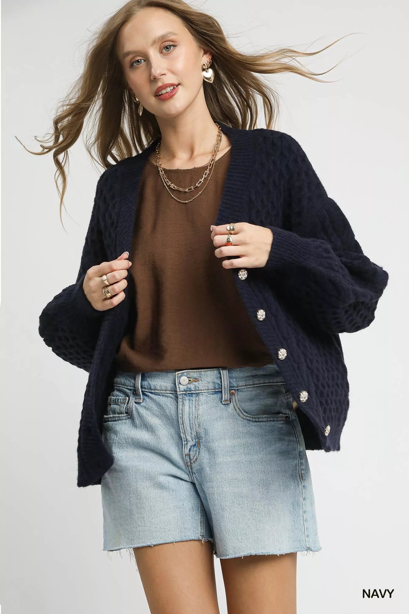 Umgee Cable Knit Pearl Button Cardigan 1090bf75-03bc-4bad-9d4a-0ea27ac2fb34-Max-Origin