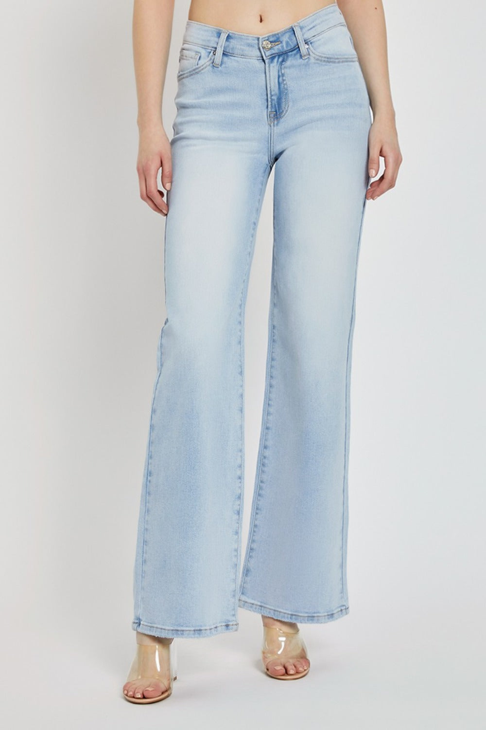RISEN Full Size Wide Leg V Dipped Front Waist Jeans RISEN Full Size Wide Leg V Dipped Front Waist Jeans