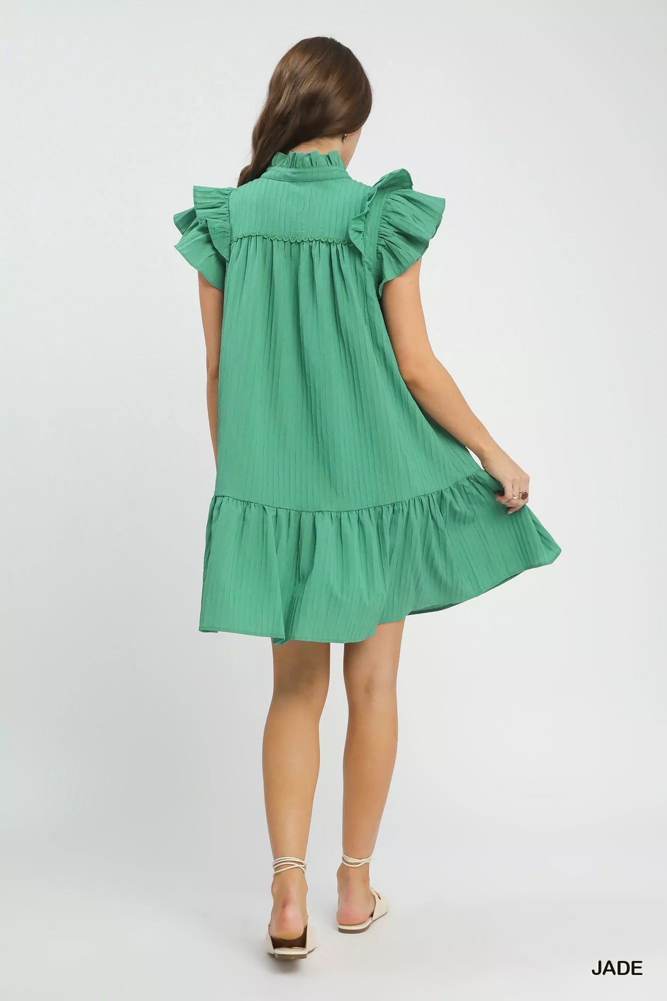 Umgee Flutter Sleeve Tiered Dress 10e39863-933c-4a8f-aa26-9b90fcd49f9a-Max-Origin