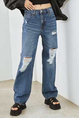 HAMMER COLLECTION Distressed High Waist Jeans - TopFashionHQ