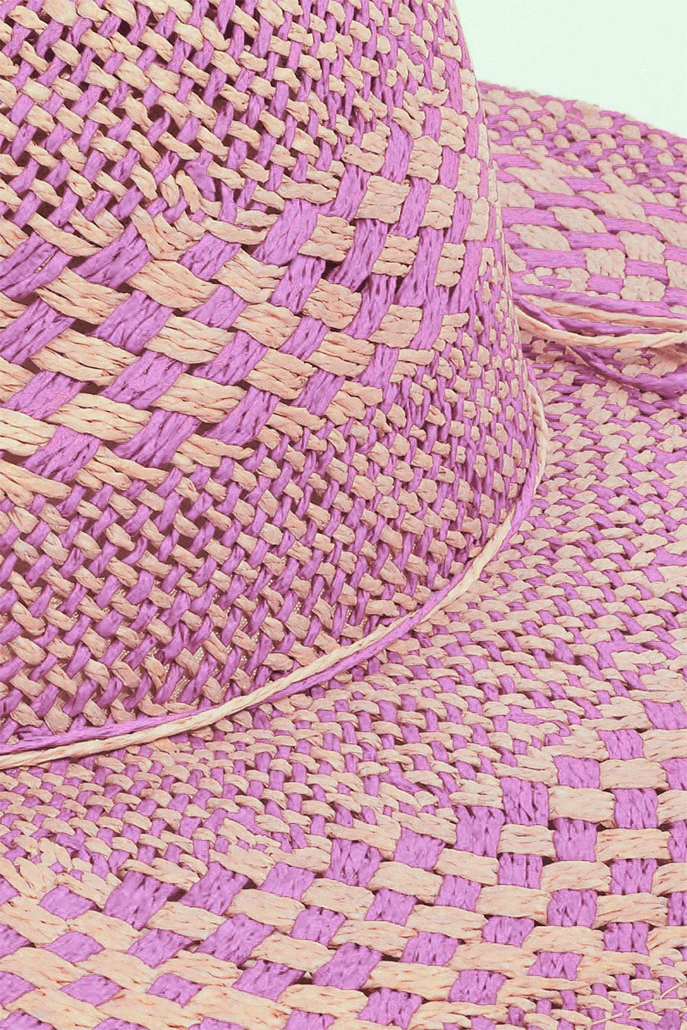 Fame Checkered Straw Weave Sun Hat Fame Checkered Straw Weave Sun Hat - TopFashionHQ