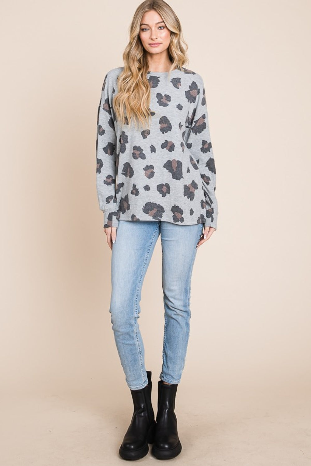 BOMBOM Leopard Drop Shoulder T-Shirt BOMBOM Leopard Drop Shoulder T-Shirt - TopFashionHQ