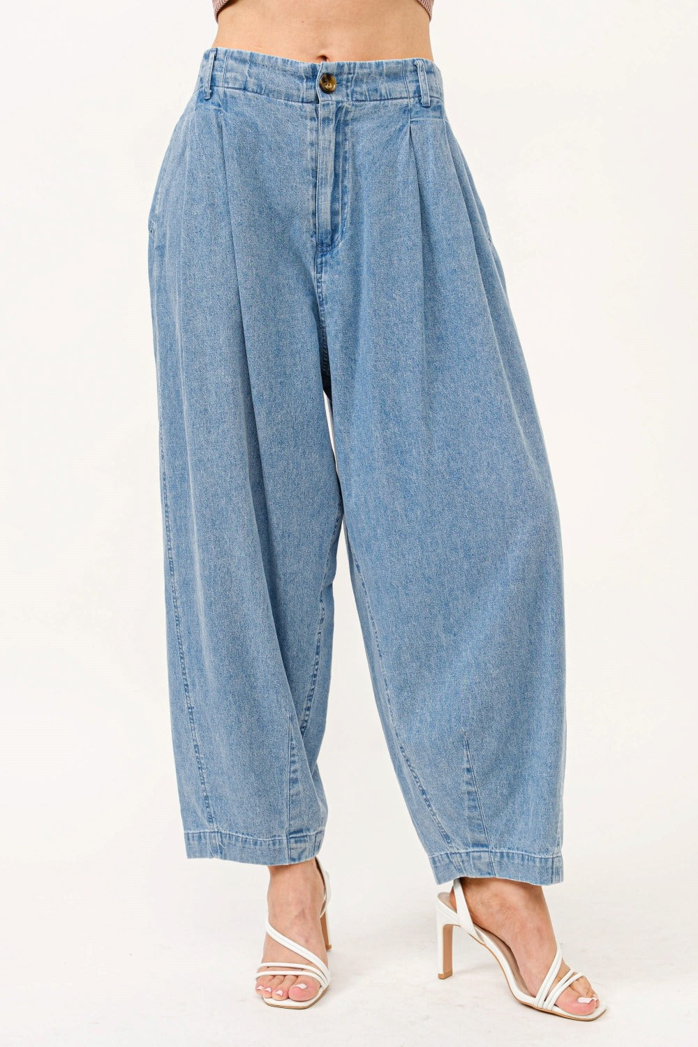 And The Why Elastic Back Pleated Baggy Jeans And The Why Elastic Back Pleated Baggy Jeans