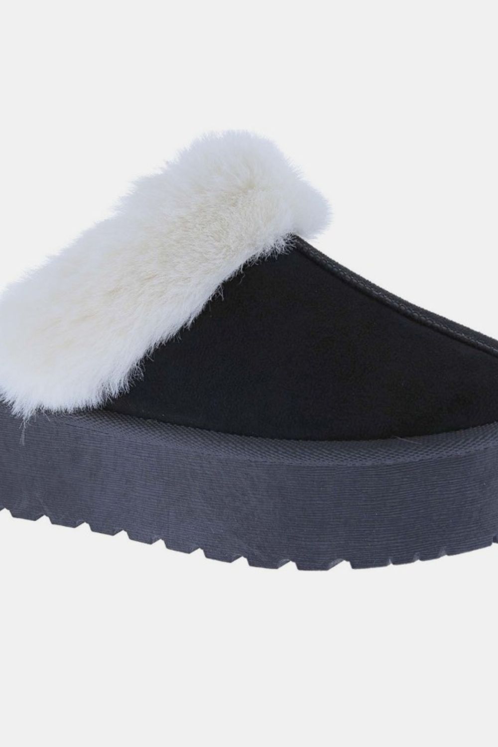 Weeboo Thick Bottom Fur Trim Snow Slippers Weeboo Thick Bottom Fur Trim Snow Slippers