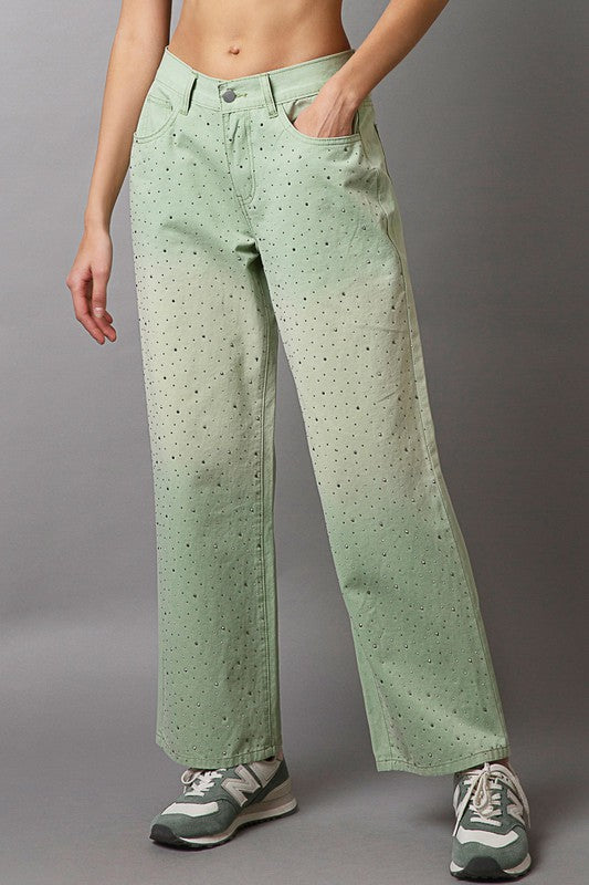 POL Embellishments Gradient Wide Leg Pants POL Embellishments Gradient Wide Leg Pants - TopFashionHQ