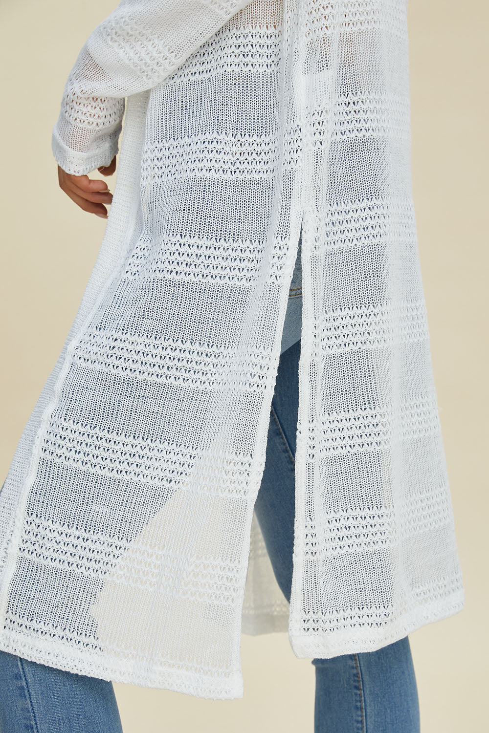 Double Take Full Size Open Front Longline Cardigan Double Take Full Size Open Front Longline Cardigan